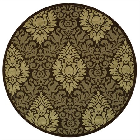 Safavieh 6 Ft. - 7 In. X 6 Ft. - 7 In. Round- Indoor - Outdoor Courtyard Chocolate Natural Machine Made Rug CY2714-3409-7R